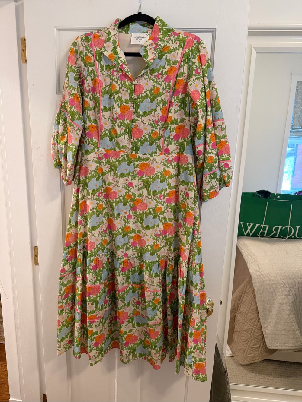 Auguste Floral Midi Dress in Green Multi
